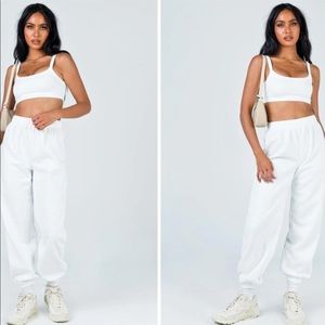 Princess Polly NWT Arabella joggers color white
